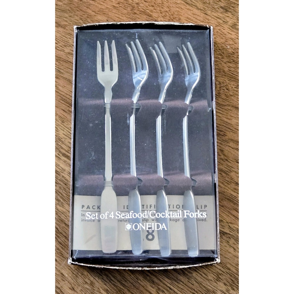 Vintage Oneida Paul Revere Set Of (4) Stainless Steel Seafood/Cocktail Forks